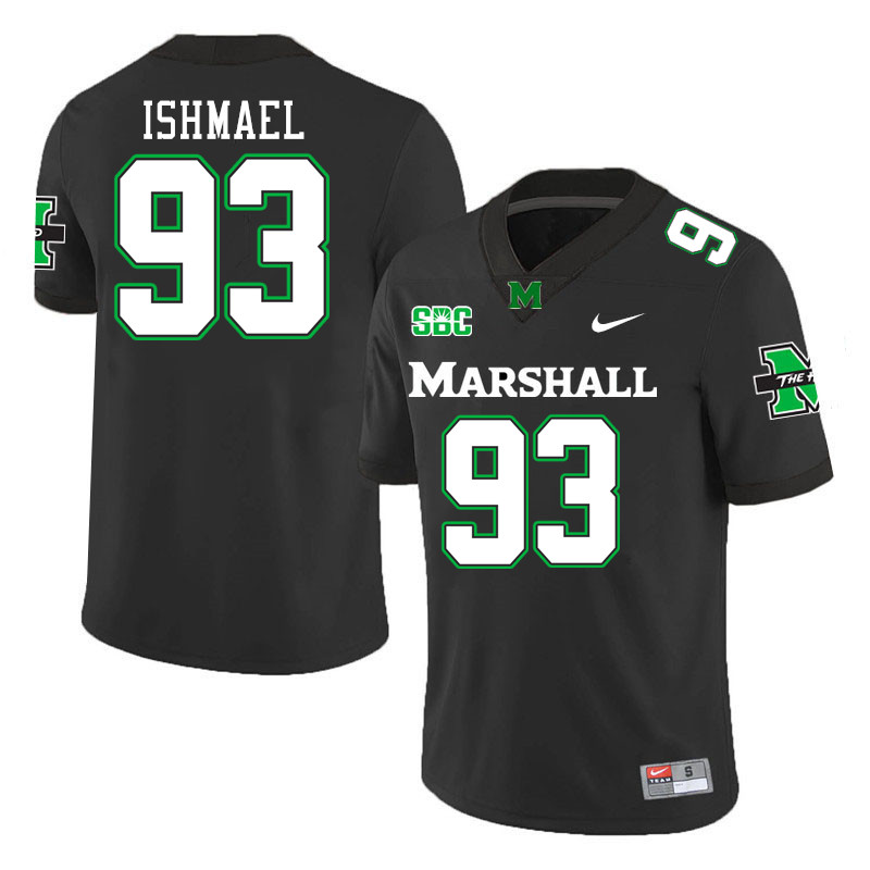 Men #93 Jabari Ishmael Marshall Thundering Herd SBC Conference College Football Jerseys Stitched-Bla